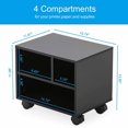 thumbnail image 4 of FITUEYES Mobile Printer Stand Under Desk Machine Work Modern File Cabinet Printer Cart with Wheels, for Home Office PS304003WB, 4 of 7