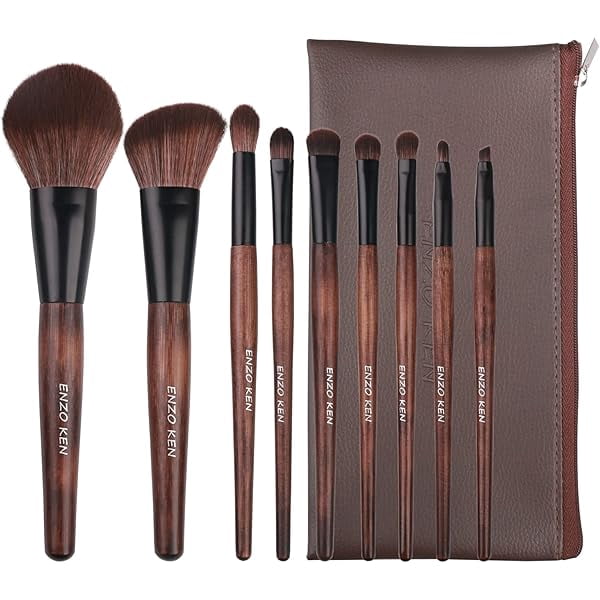 Bamboo Makeup Brushes Set Professional, Sable Makeup Brush Set with Case by Luxury , Cosmetic Brushes Makeup Set, Make up Brushes Set Professional, Natural Hair Makeup Brush Set Professional.
