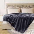 thumbnail image 2 of PiccoCasa Flannel Fleece Blanket Soft Warm Wide Hemmed Gray Queen, 2 of 10