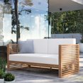 thumbnail image 1 of Modway Carlsbad Causeuse de Patio Moderne en Teck/tissu, Blanc/naturel, 1 of 10