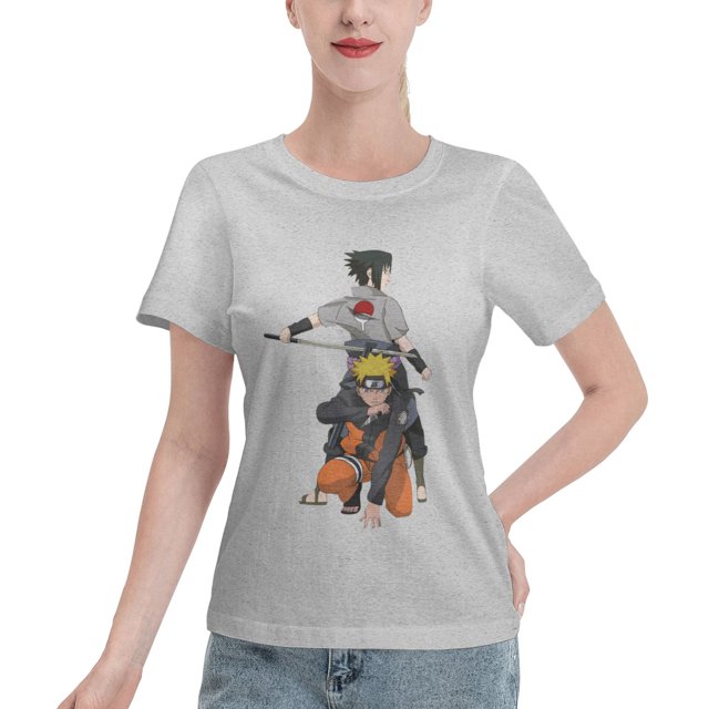 T-Shirt Basique à Manches Courtes pour Femmes Naruto Naruto Sasuke