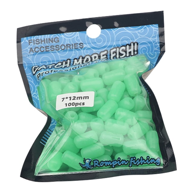 MYG 100pcs Luminous Beads Soft Plastic Fishing Beads Round Float Balls Light Glowing