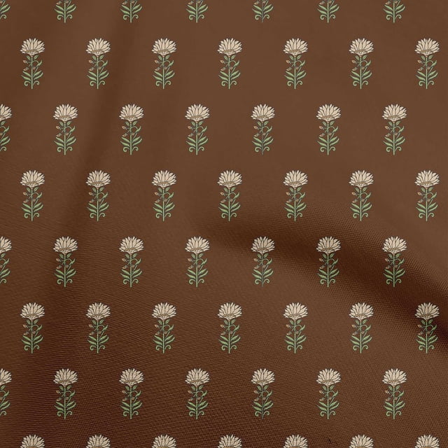 oneOone Viscose Chiffon Brown Fabric Florals Sewing Craft Projects Fabric Prints By Yard 42 Inch Wide