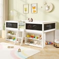 thumbnail image 4 of Costway Twin Size Low Loft Bed with Ramp Ladder & Bookcases Full-length Safety Guardrail White, 4 of 10