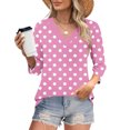 thumbnail image 2 of Fewfanhot Hauts pour Femmes à Manches 3/4, Mode d'Automne, Tunique à Col en V, Tenue de Bureau Décontractée, Chandail à Enfiler, 2 of 9