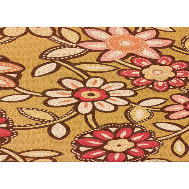 Ahgly Company Machine Washable Indoor Rectangle Transitional Yellow Orange Area Rugs, 3' x 5'