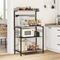 thumbnail image 2 of HOMCOM Kitchen Bakers Rack with Power Outlet, Adjustable Shelves and Hooks, 2 of 10