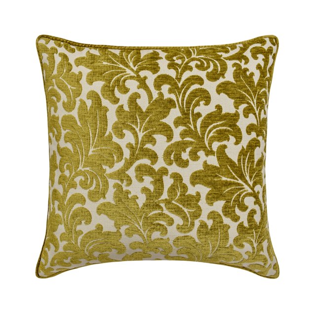 Throw Pillow Covers, Decorative Green 16"x16" (40x40 cm) Throw Pillow Covers, Velvet Velvet Throw Pillows For Sofa, Floral Pattern Modern Style - Chartreuse Flowery