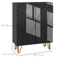 thumbnail image 3 of HOMCOM Armoire à Chaussures Étroite, Armoire de Rangement pour Chaussures à Fini Très Lustré, Noir, 3 of 10