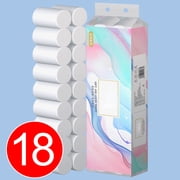 Eco-Conscious Toilet Paper Set - 18 Rolls Coreless 4-Ply Bathroom Tissue for Sustainable Homes