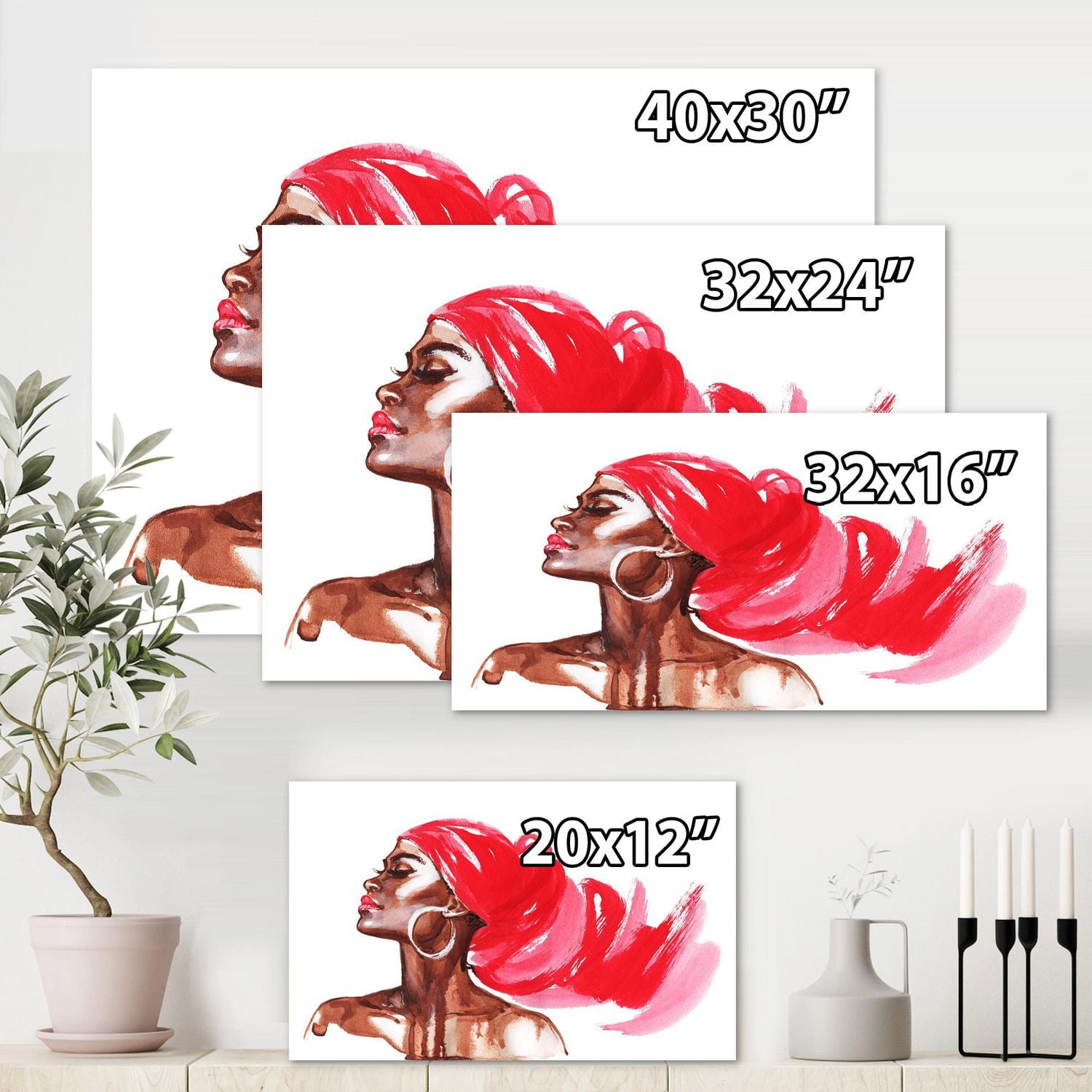 Designart Portrait de femme afro-américaine IX Art mural sur toile