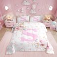 thumbnail image 1 of Erosebridal Initial S Letter Bedding King Comforter Set, Floral Monogrammed Down Comforter, Initial A-Z Decor, Reversible, 1 of 8