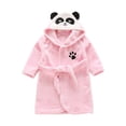 thumbnail image 1 of Kids Flannel Hooded Bathrobe, Toddler Robe with Belt and Pockets, Boys Girls Fleece Robe for Warmth and Comfort, Machine Washable, 1 of 3