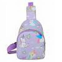 Children Cute Cartoon Print Nylon Chest Bags Mini Crossbody Bags (Purple)