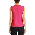 thumbnail image 3 of INSPIRE CHIC Women's Sleeveless Blouse Ruffled Pleated Wear-to-Work Chic Blouse S Hot Pink, 3 of 6