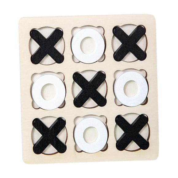 Wooden Tic TAC Toe Game Traditional Leisure Intelligent Brain Teaser C