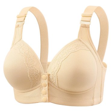 Yuyuzo Front Closure Bras for Women Push up Wireless Full Coverage Seniors Breathable Everyday Bras