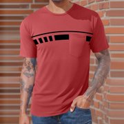 Summer Shirts for Men Men's Casual T-Shirt Short Sleeve Loose Fit Crewneck Tee Summer Graphic Tops with Pocket Streetwear