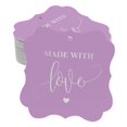 thumbnail image 1 of Inkdotpot Pack Of 50 Made With Love Wedding Paper Tags DIY Craft Bracket Shape Real Silver Foil Hang Tags, 1 of 7