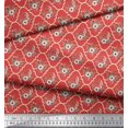 thumbnail image 3 of Soimoi Orange Velvet Fabric Floral Damask Decor Fabric Printed Yard 58 Inch Wide, 3 of 3