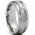 thumbnail image 1 of Mens Tungsten Carbide Brick Pattern Wedding Band Engagement Ring 8MM Comfort-Fit, 1 of 4