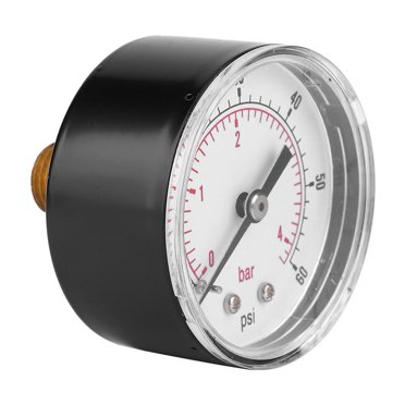 Cergrey Nouveau Manomètre 50mm Cadran 1/4 BSPT Raccordement Arrière pour Air Eau Huile Gaz