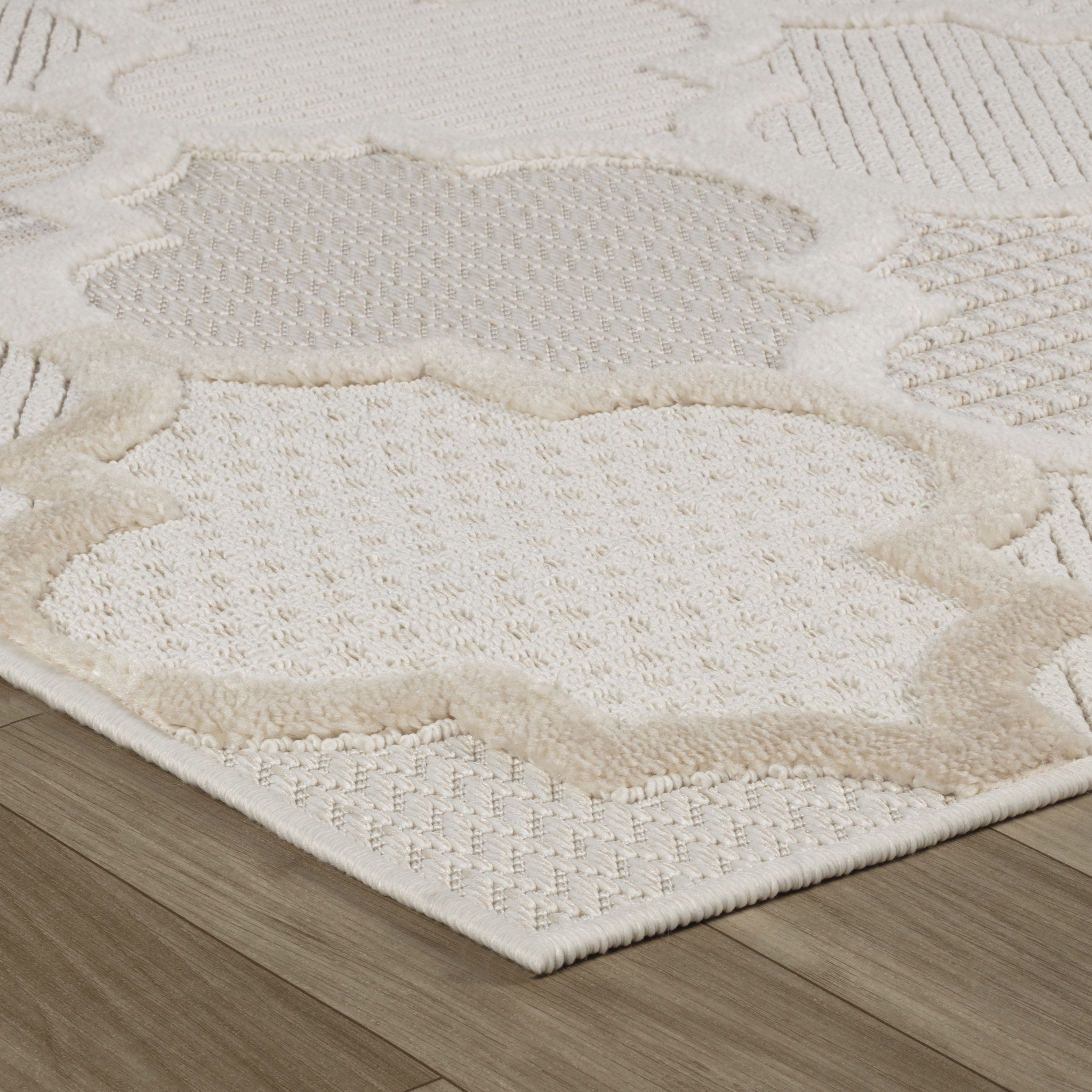 Rug Branch Maison Moroccan Indoor Area Rug, Cream Beige, Modern - Living Room, Bedroom, Dining and Kitchen