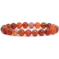 thumbnail image 1 of Bracelet Extensible Unisexe en Perles Rondes de 8 mm en Agate de Feu Crabe Rouge, 1 of 2