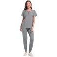 thumbnail image 2 of Ensemble de Sarraus pour Femmes 2 Pcs, Ensemble d'Uniforme d'Infirmière de Jogging Extensible, Hauts Confortables et Respirants et Pantalons Fuselés, 2 of 5