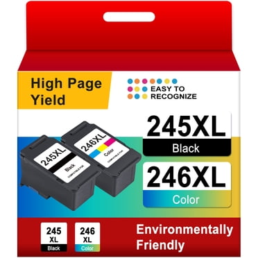 Cartouches d'Encre 245TG 246TG pour Canon 245 246 Encre d'Imprimante pour PIXMA MG2522 Imprimante (Noir, Tricolore)