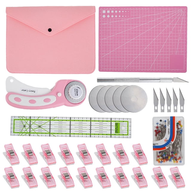 Rotary Cutter Tool Kit Rotary Fabric Cutter Set Fabric Cutter with Cutting Mat Patchwork Ruler Carving Knife Rotary Cutter Kit for Quilting and Sewing