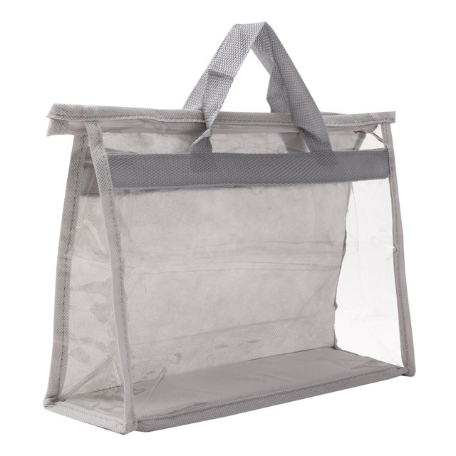 Unique Bargains Handbag Dust Bags, S Size PVC Dustproof Transparent Purse Protector, Light Gray