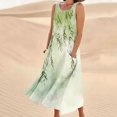 thumbnail image 2 of RKSTN Robes d'Été pour Femmes Décontractées Fluides Amples Grande Taille Robes avec Poches Mode Bohème à Imprimé Floral Sans Manches à Col Rond Robes Maxi, 2 of 5
