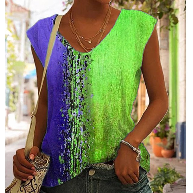LSLJS Women's Summer Casual Design V-neck Button Print Undershirt, Womens Camisole Tank Tops