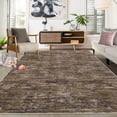 thumbnail image 3 of FairOnly 5'x7' Solid Area Rugs Ultra Soft Washable Rug, Modern Abstract Rug with Non Slip Backing Low Pile Indoor Carpet for Living Room Bedroom Dining Room, Brown, 3 of 8