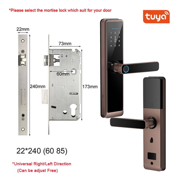 Biometric Fingerprint Door Lock DB20 Black Smart Lock Tuya App Remote Unlocking Keyless Lock Electronic Door Lock ,More Secure