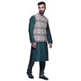 thumbnail image 2 of Atasi Ethnic Dupion Silk Kurta Pyajama Set With Printed Nehru Jacket For Mens, 2 of 3