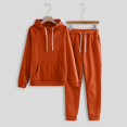 thumbnail image 2 of 2 Piece Sweatsuits for Womens Clearance Solid Color Pocket Drawstring Pullover Sweatpant Set Lounge Tracksuit Casual Plus Size Lightweight Loose Ladies Outfits Fall Winter 2023 Black L, 2 of 5
