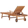 thumbnail image 5 of vidaXL Sun Lounger with Bright Green Cushion Solid Teak Wood, 5 of 5