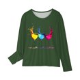 thumbnail image 4 of Huvoen T-Shirts à Manches Longues pour Tout-Petits Blouses et Chemises à Manches Longues à Col Rond Chemises à Manches Longues pour Filles Chemises à Imprimés Mignons Chandails Ras du Cou Hauts Blouses Habillées Décontractées Vêtements Vert 11 Ans, 4 of 5