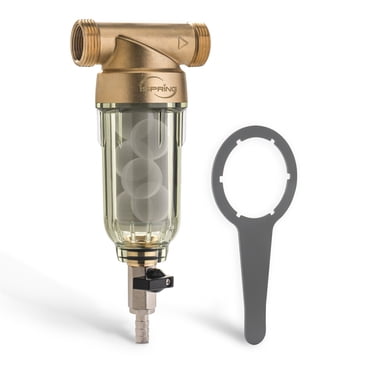 iSpring WSP-50SL Spin Down Sediment Filter, 2-in-1 Whole House Prefilter & Water Scale Inhibitor, Rust & Corrosion Prevention, Flushable Well Water Sediment Buster, Lead Free, 50-Micron