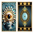 thumbnail image 2 of Designart "Radiant Eye Captures the Beholder II" Modern Abstract Framed Wall Art Set Of 2 - Traditional Blue Frame Gallery Set For Office Decor, 2 of 6