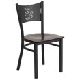 thumbnail image 1 of Bowery Hill Chaise de Restaurant en Noir et Noyer, 1 of 1