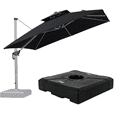 thumbnail image 1 of PURPLE LEAF 10FT Deluxe Square Patio Umbrella with Base, Large Offset Cantilever Umbrella with 360° Rotation, Black, 1 of 15