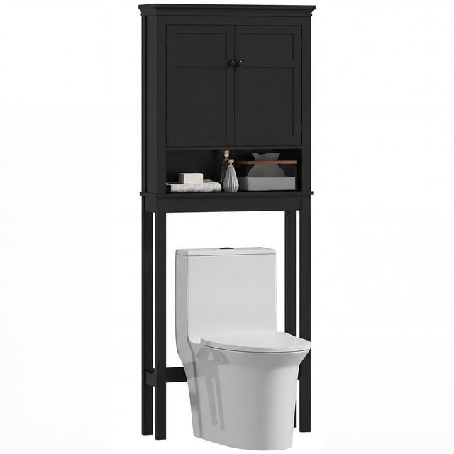 HOMCOM Armoire de Rangement au-Dessus de la Toilette, Armoire pour Laveuse à 3 Niveaux