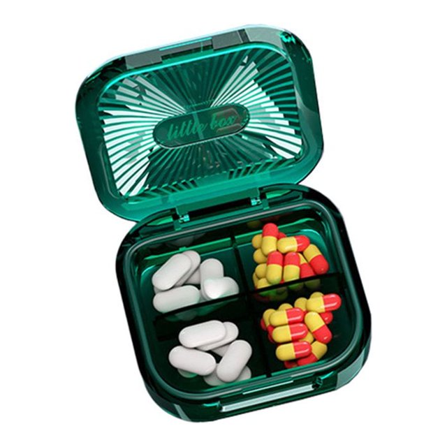 Boîte de Stockage de Pilules Multi Compartiments Anti-Fissures Séparé Économiser de l'Espace Organisé Magasin Pilules de Qualité Alimentaire Résistant à l'Humidité Médicament Organisateur pour Voyage