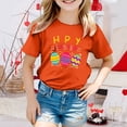 thumbnail image 2 of MIASHUI T-Shirt Amusant pour Enfants avec Lapin, Filles Garçons, Manches Courtes, Col Rond, Pâques, Orange, 3-4 Ans, 2 of 4
