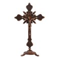 thumbnail image 3 of Standing Crucifix Crucifix with Stand Jesus on The Cross Statue Metal Table Cross Jesus Crucifix for Altar Home Decor Fireplace Dining Table Antique Red, 3 of 8