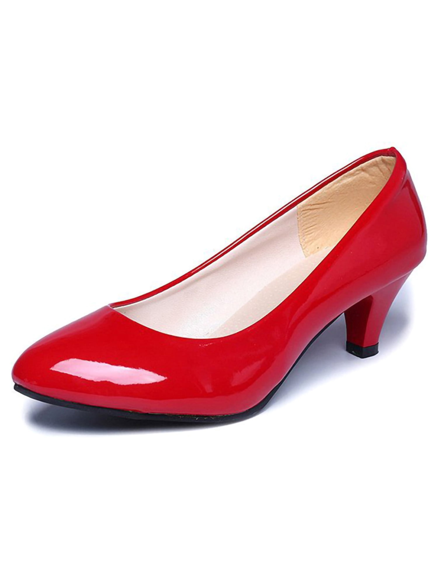 UKAP Womens High Heels Pointy Toe Pump Shoes Slip On Pumps Party Dress Shoe Red 8