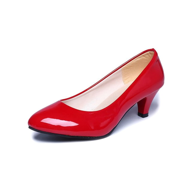 UKAP Womens High Heels Pointy Toe Pump Shoes Slip On Pumps Party Dress Shoe Red 6